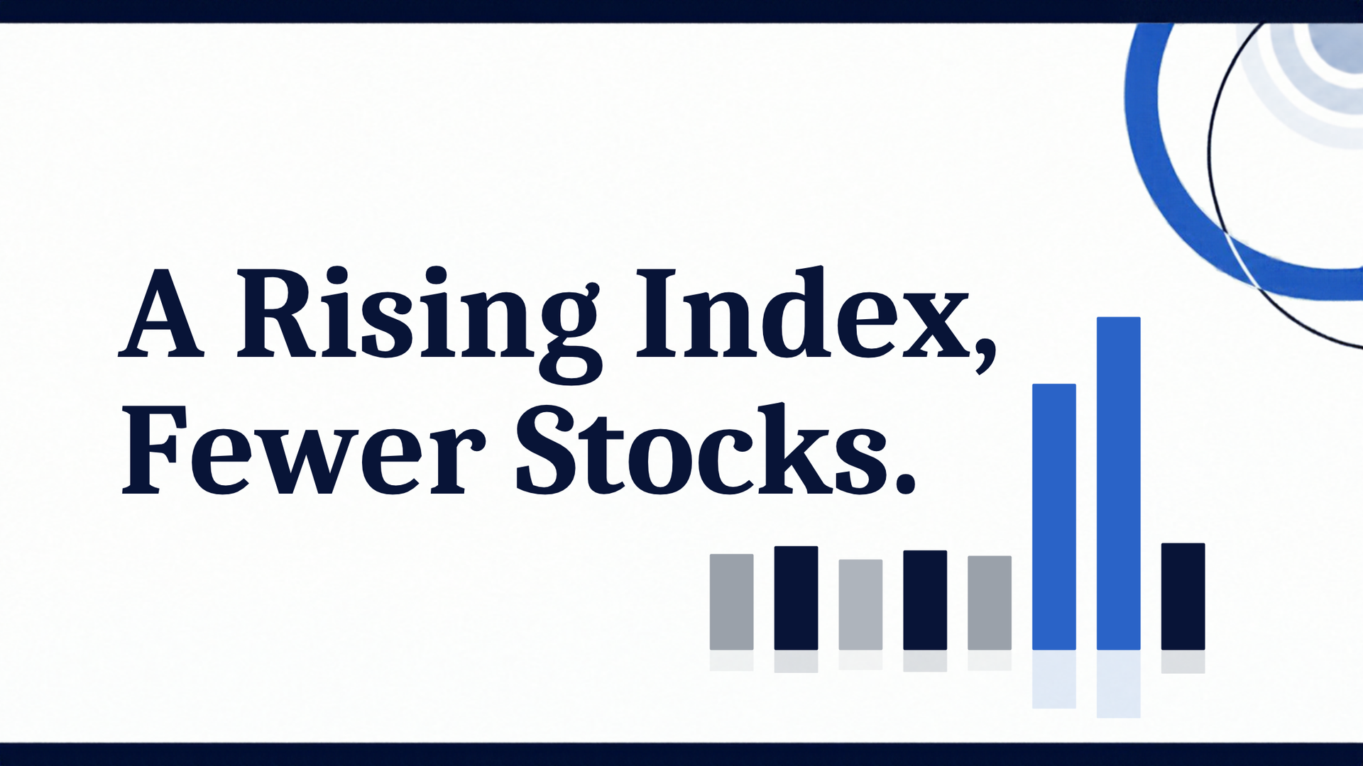 Navy graphic for Affinity Capital market comment on market breadth beneath a rising index