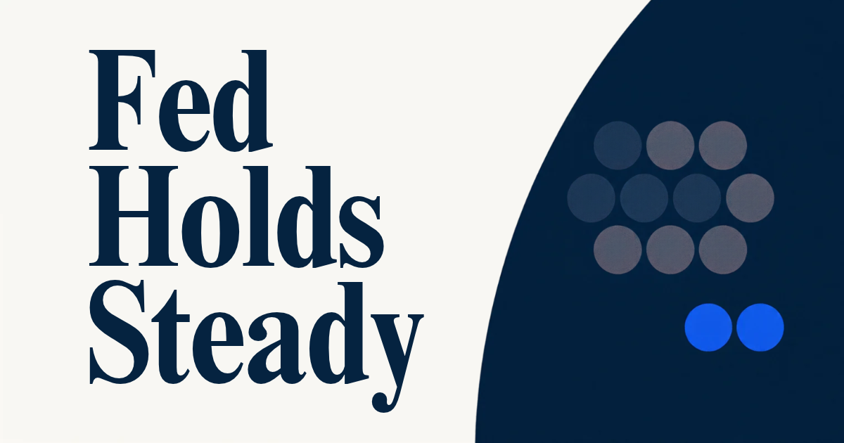 Navy graphic for Affinity Capital market comment on the October Fed rate decision