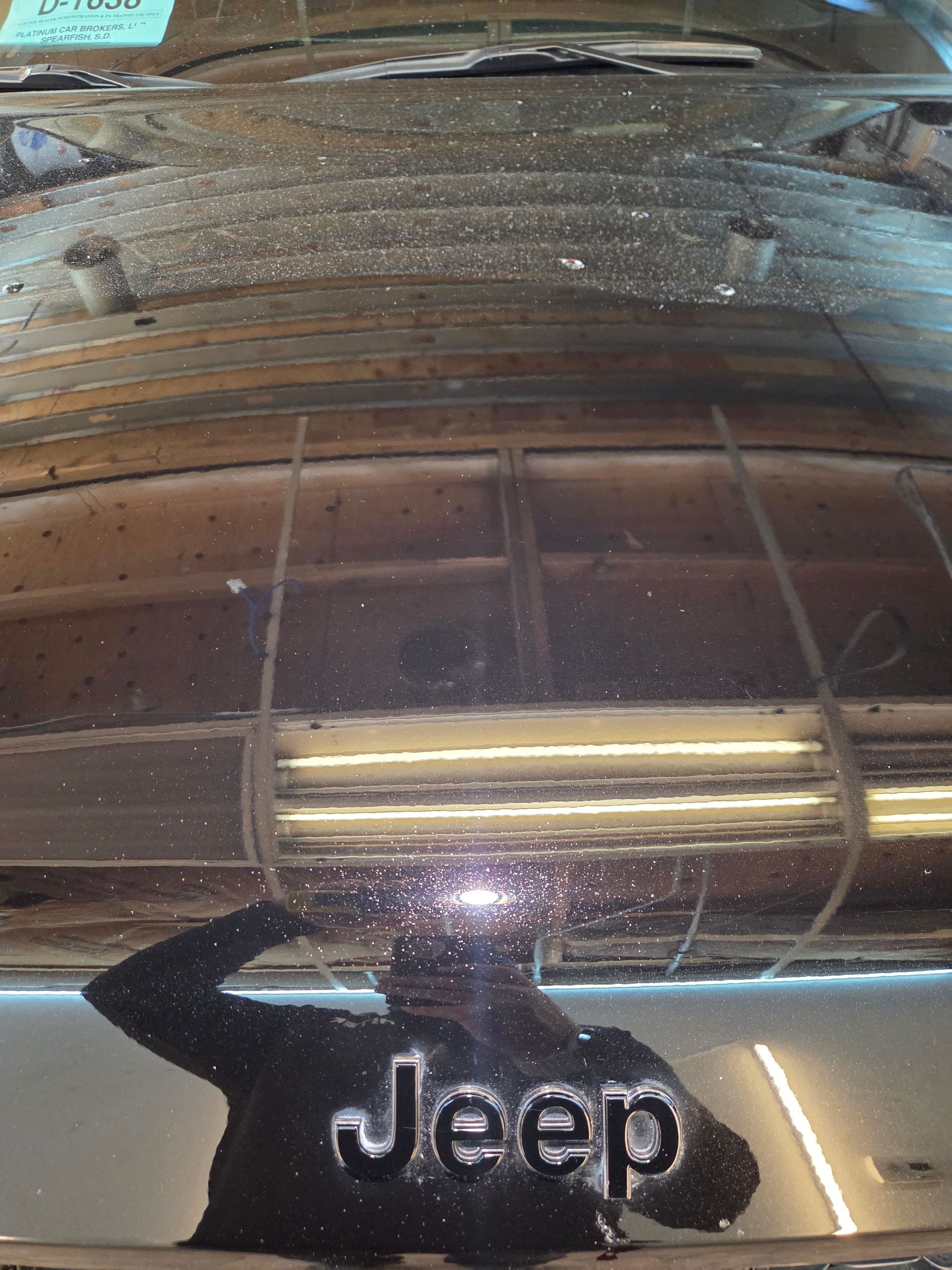 Black Jeep hood with