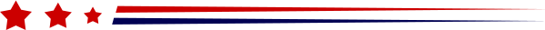 Red stars on a white background with red, white, and blue gradient horizontal bars.