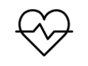 A heart with a heartbeat line representing fitness, movement, and health.