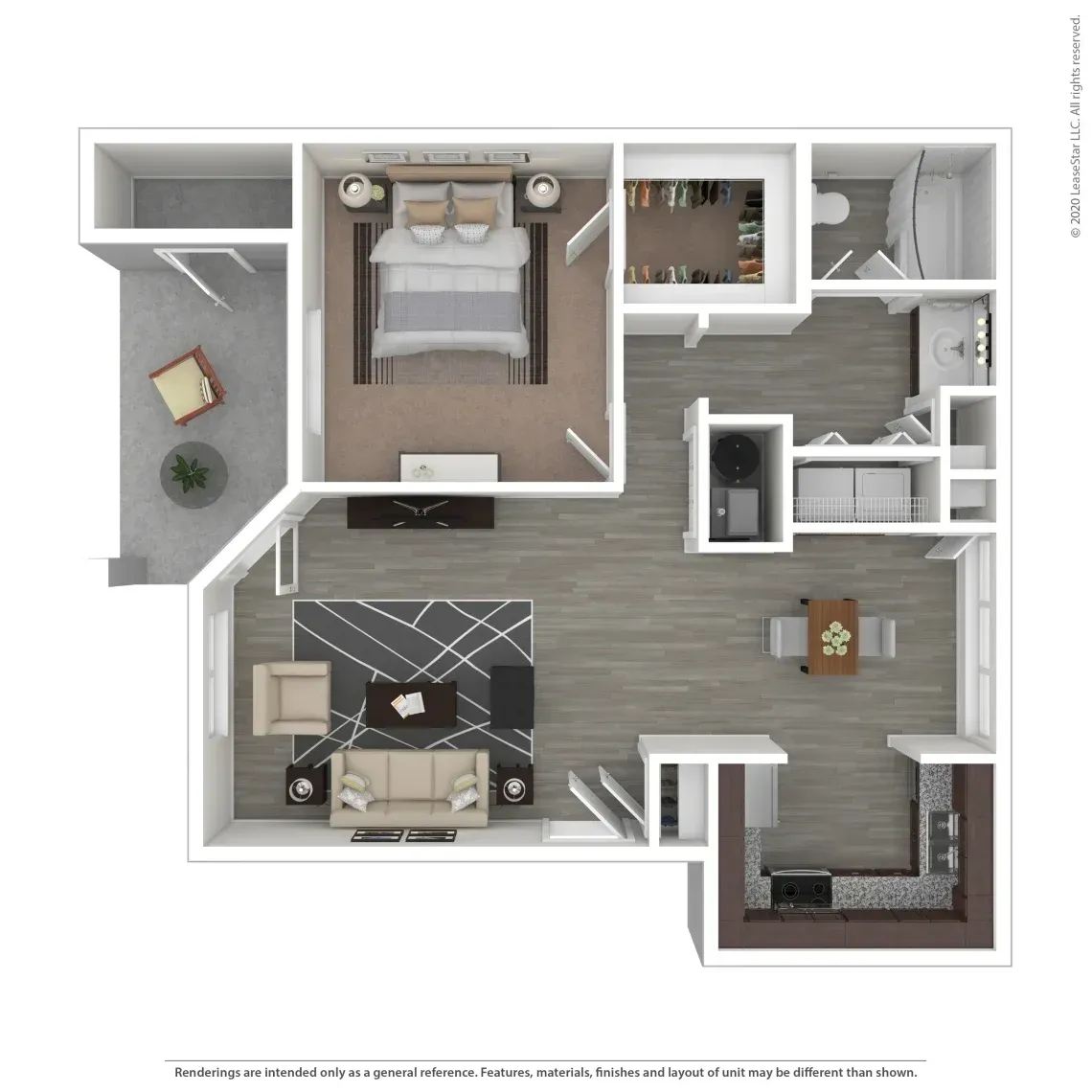 1 Bedroom Floor Plan graphic