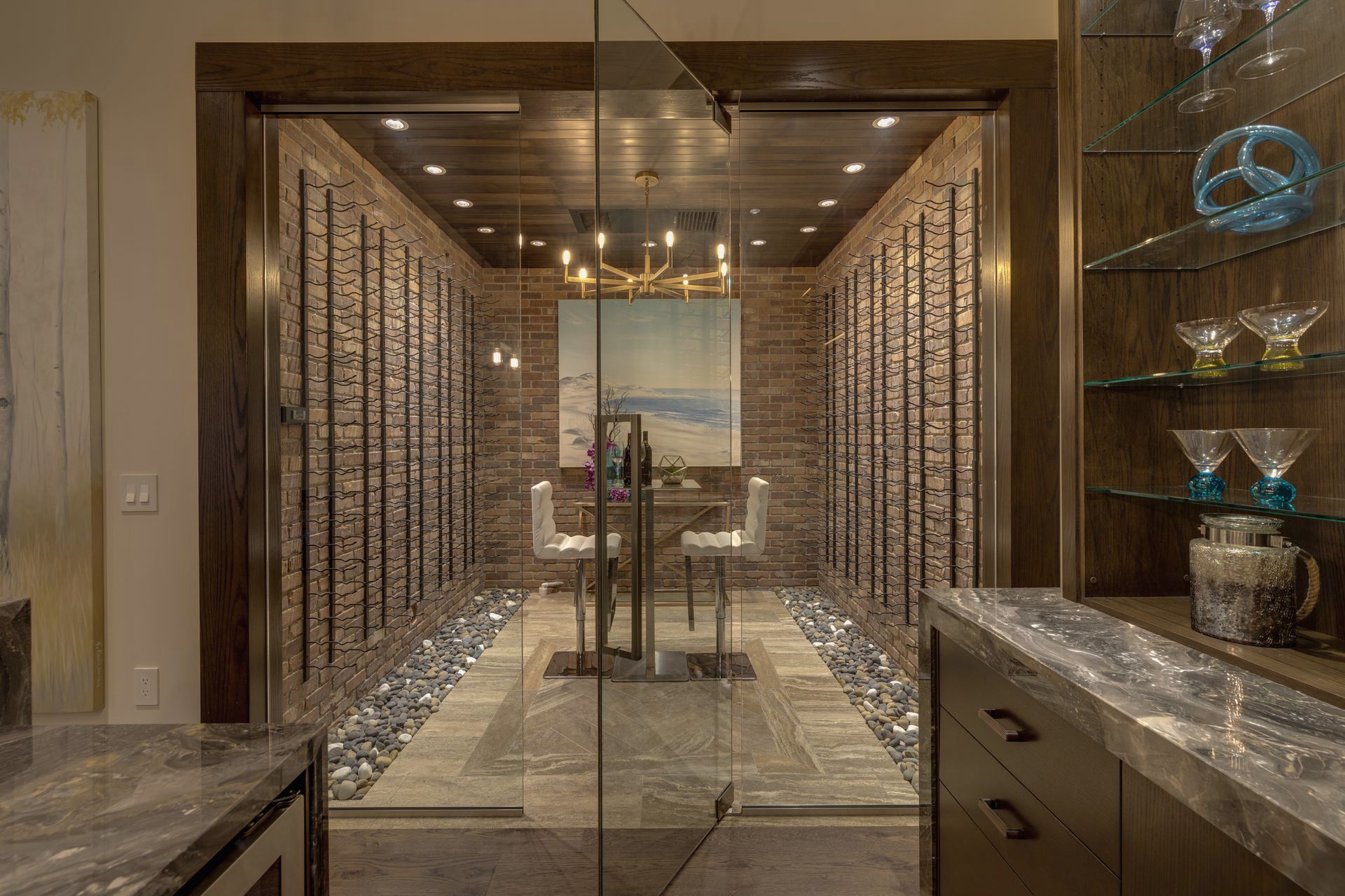 Wine Cellar | Interior Stonework | Residential | Stillwater Stoneworks