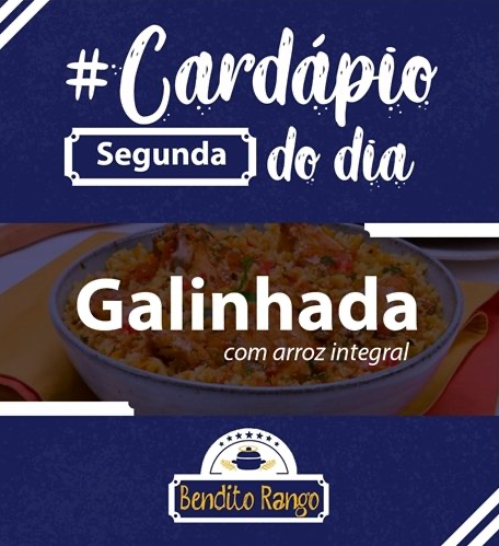 Um pôster de bendito rango mostra uma tigela de comida