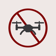 No drone symbol in a red circle with a diagonal line through it.