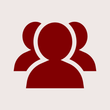 Three red silhouetted figures representing a group or team.