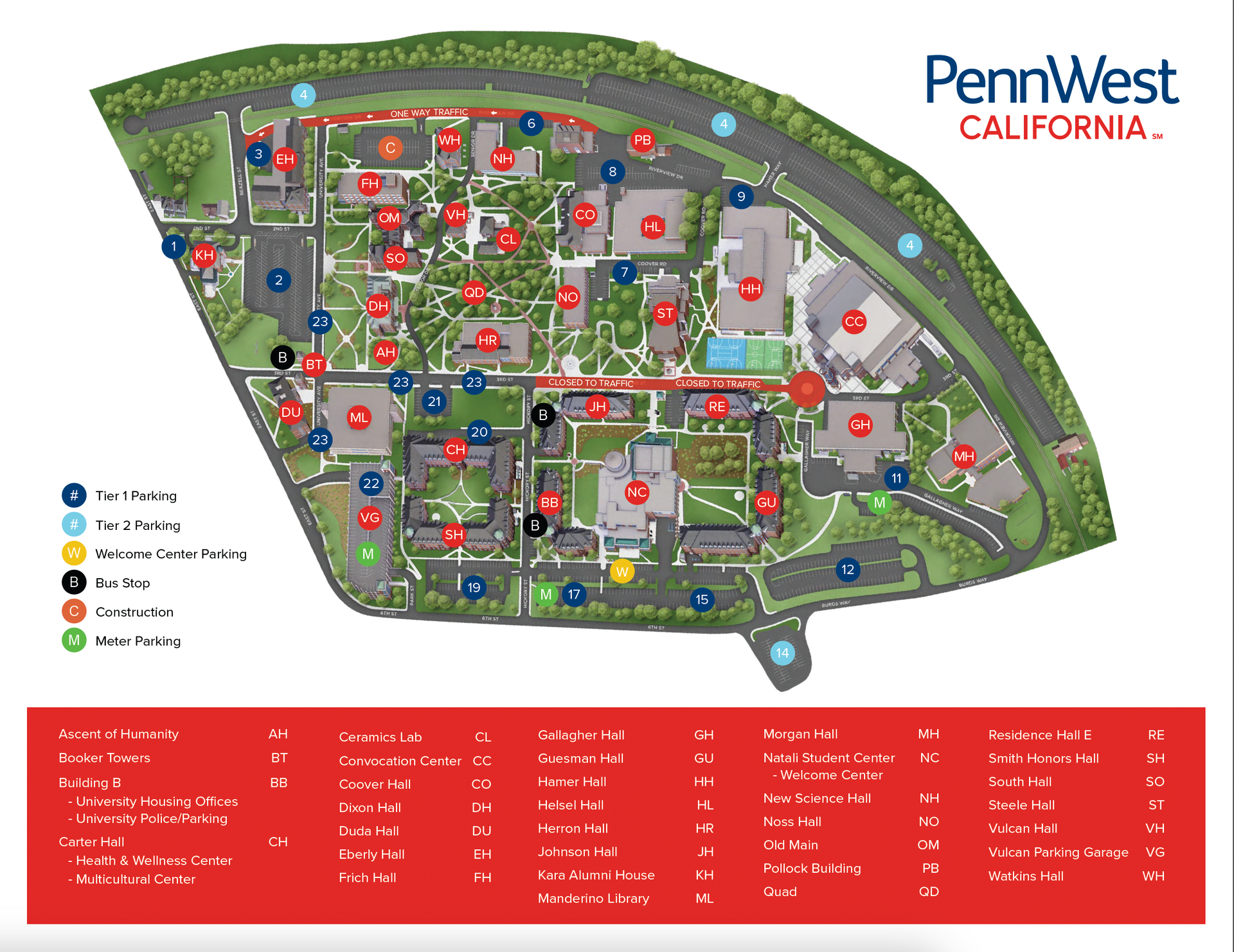 Pennwest California Dining Map