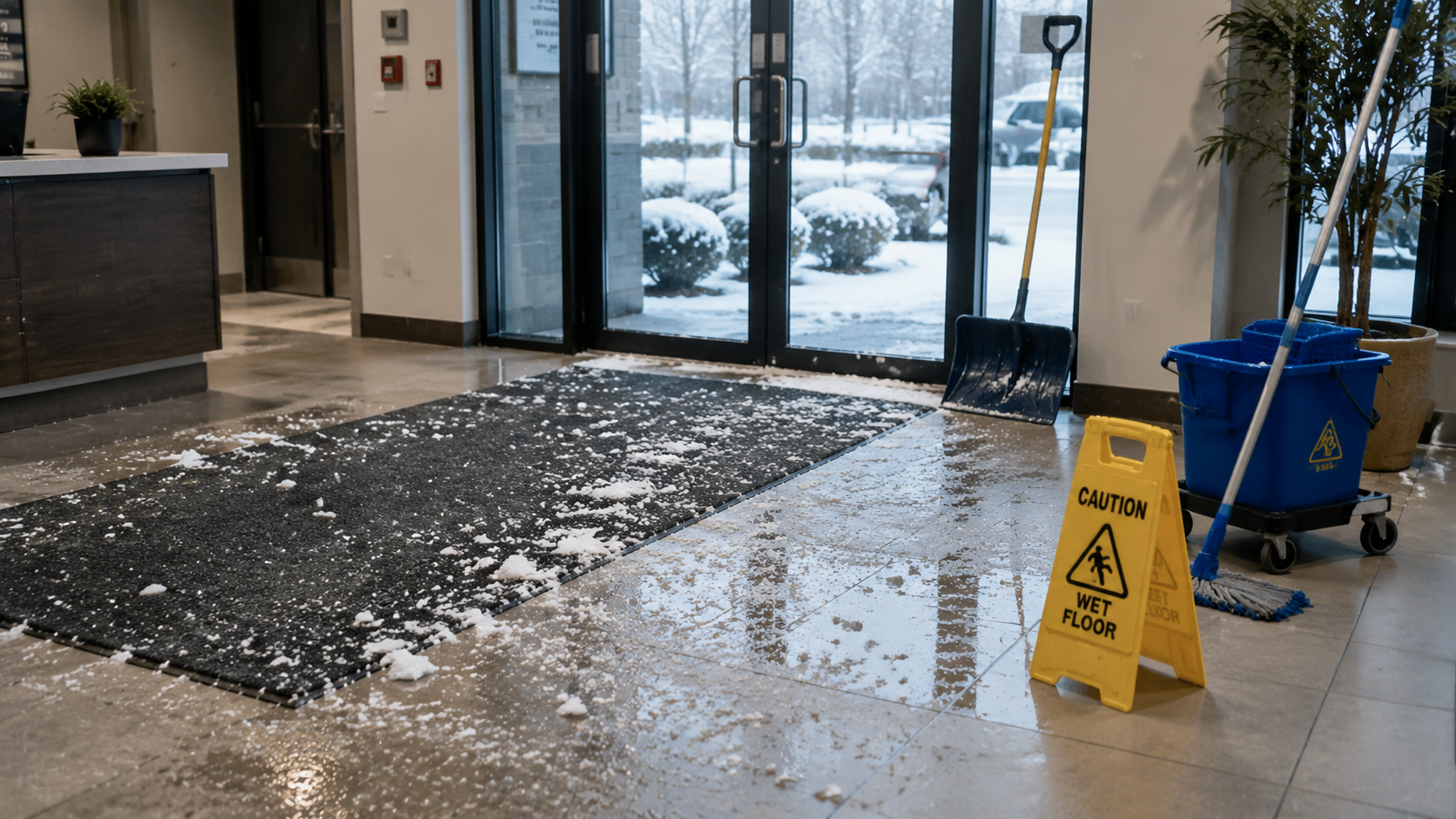 commercial cleaning winter Iowa City entryway cleaning