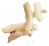 A light beige, gnarled piece of raw ginger root with a rough texture against a white background.