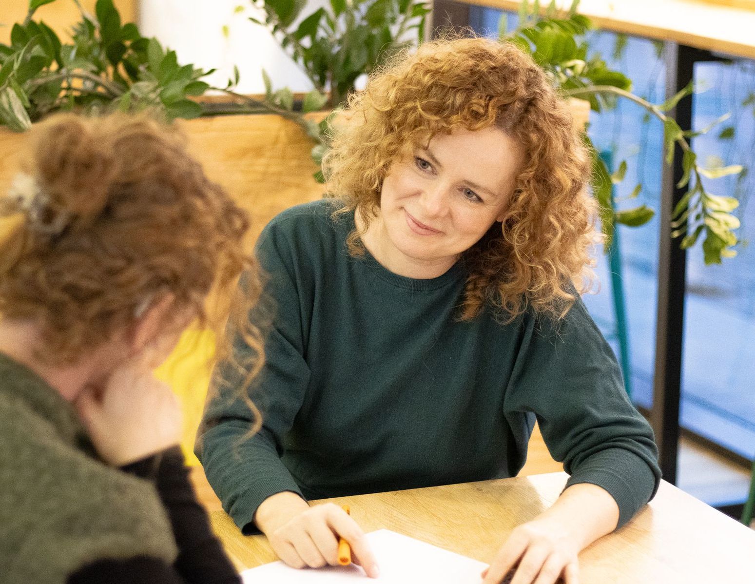 Nicole in gesprek met een supervisant