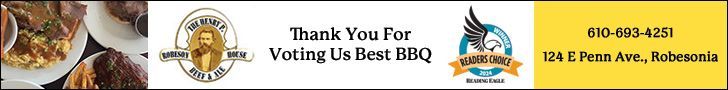 Thank you banner with logo, phone number, and pickup/delivery order message for a business.