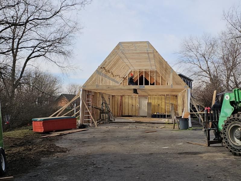 Custom built garage being built in Beloit, Wisconsin by Above The Peak Construction