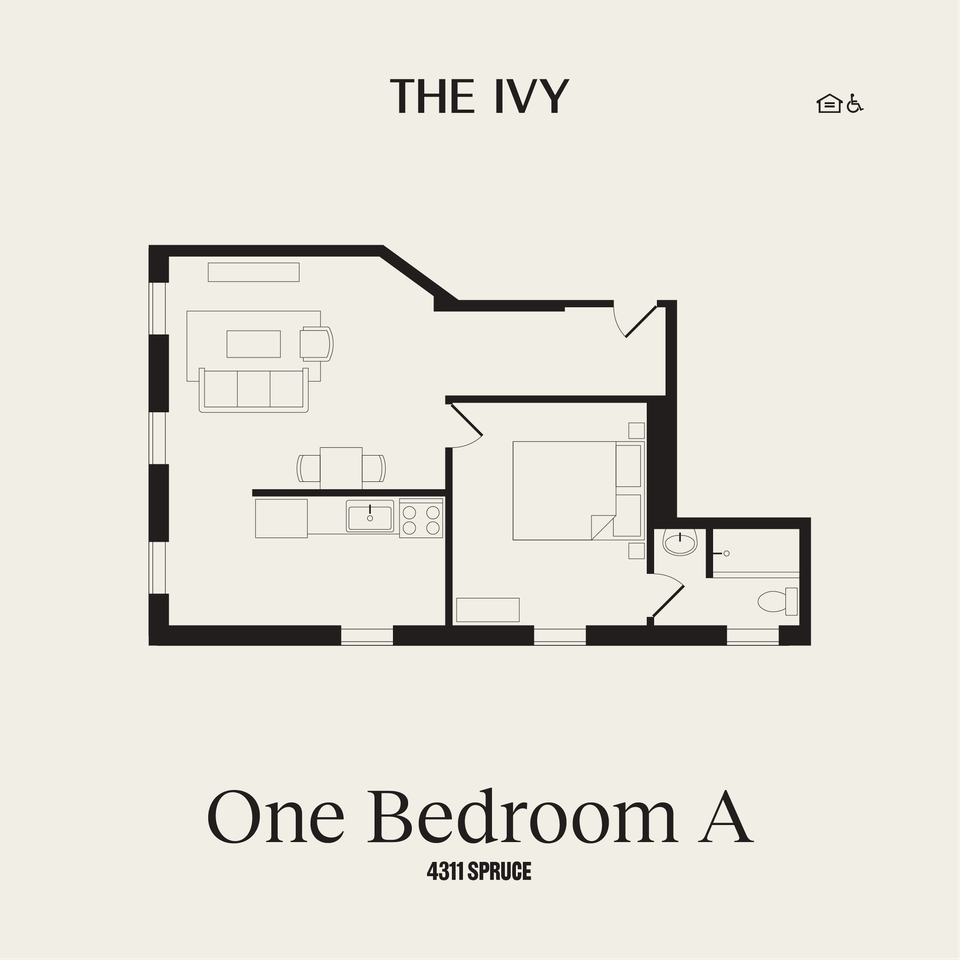 1-bed floorplan