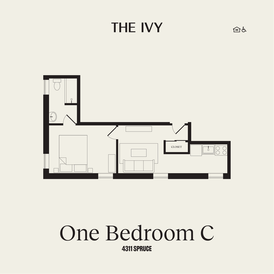 1-bed floorplan