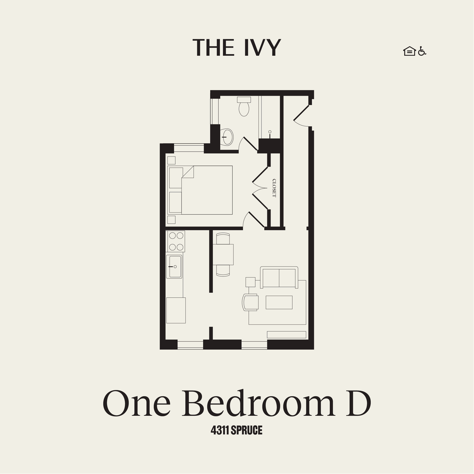 1-bed floorplan