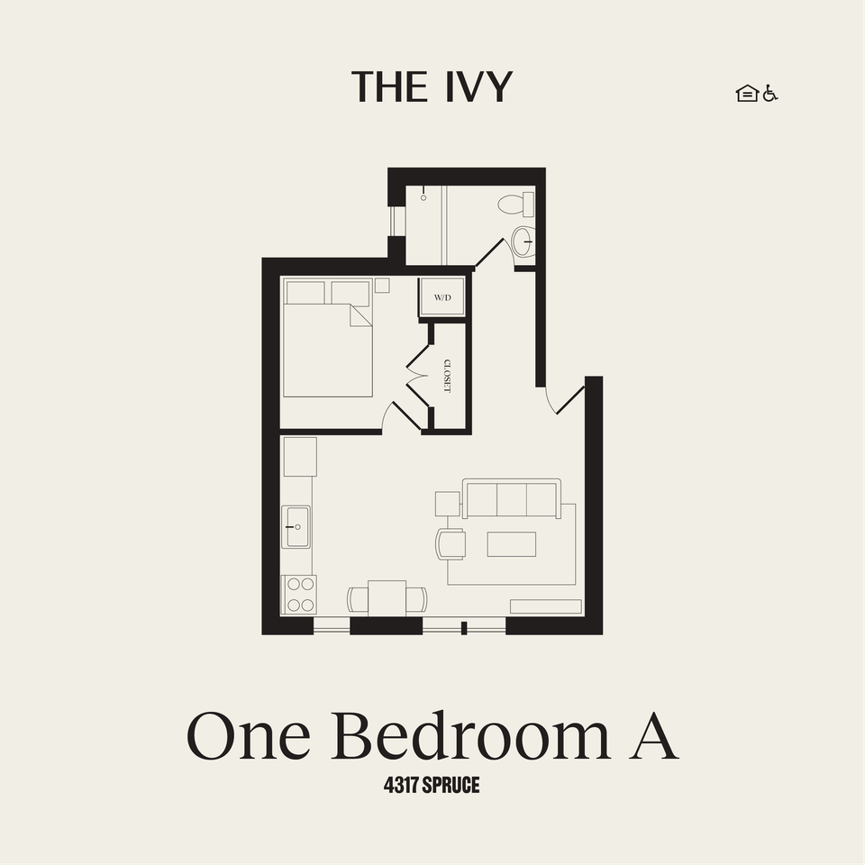 1-bed floorplan
