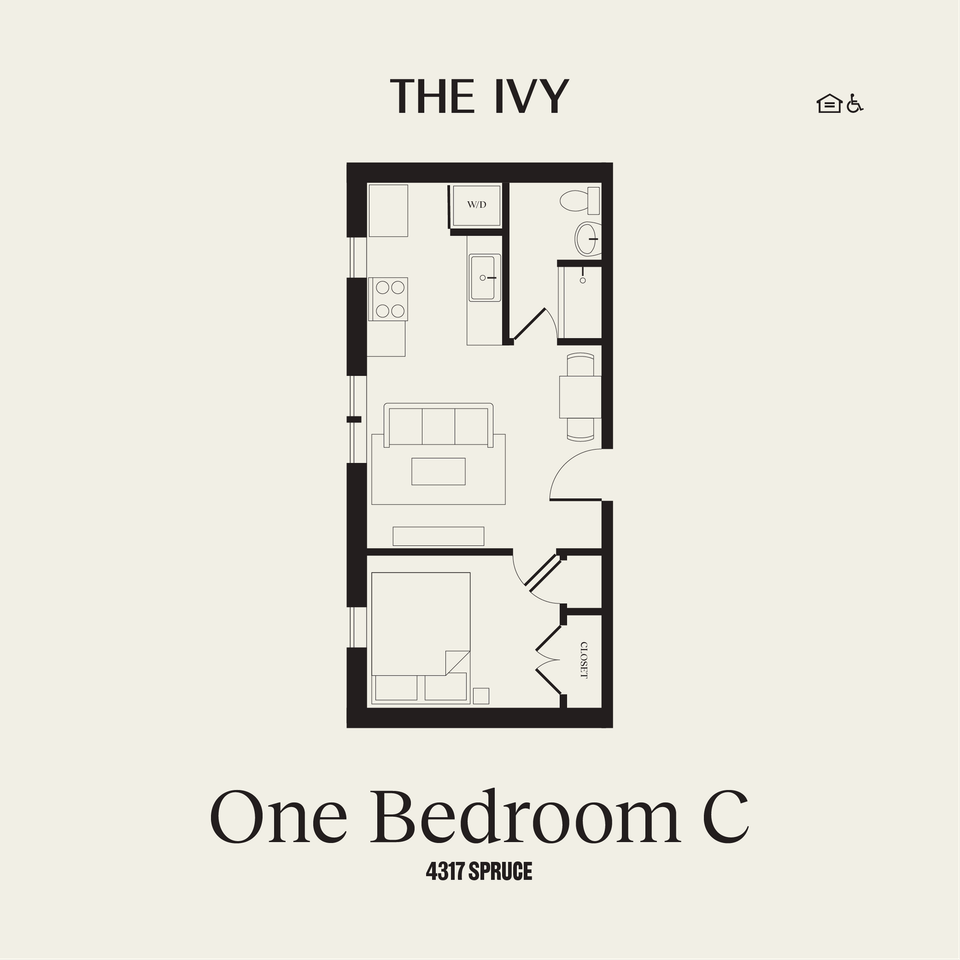 1-bed floorplan