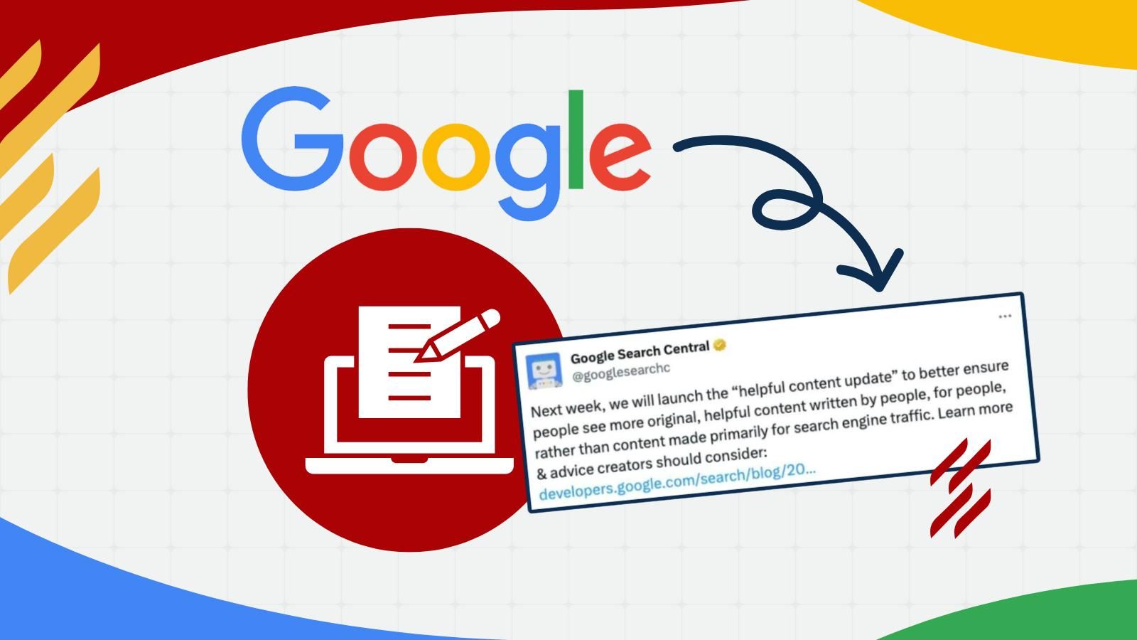 Google Change September 2023 A google logo next to an update from Google Search Central.