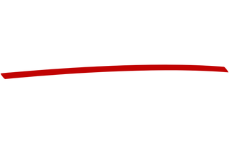 A long, thin, curved red band set against a plain white background.