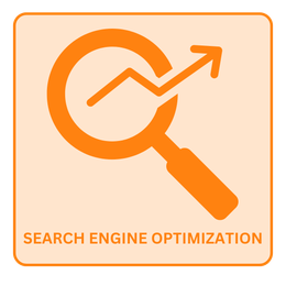 search engine optimization A logo for search engine optimization with a magnifying glass