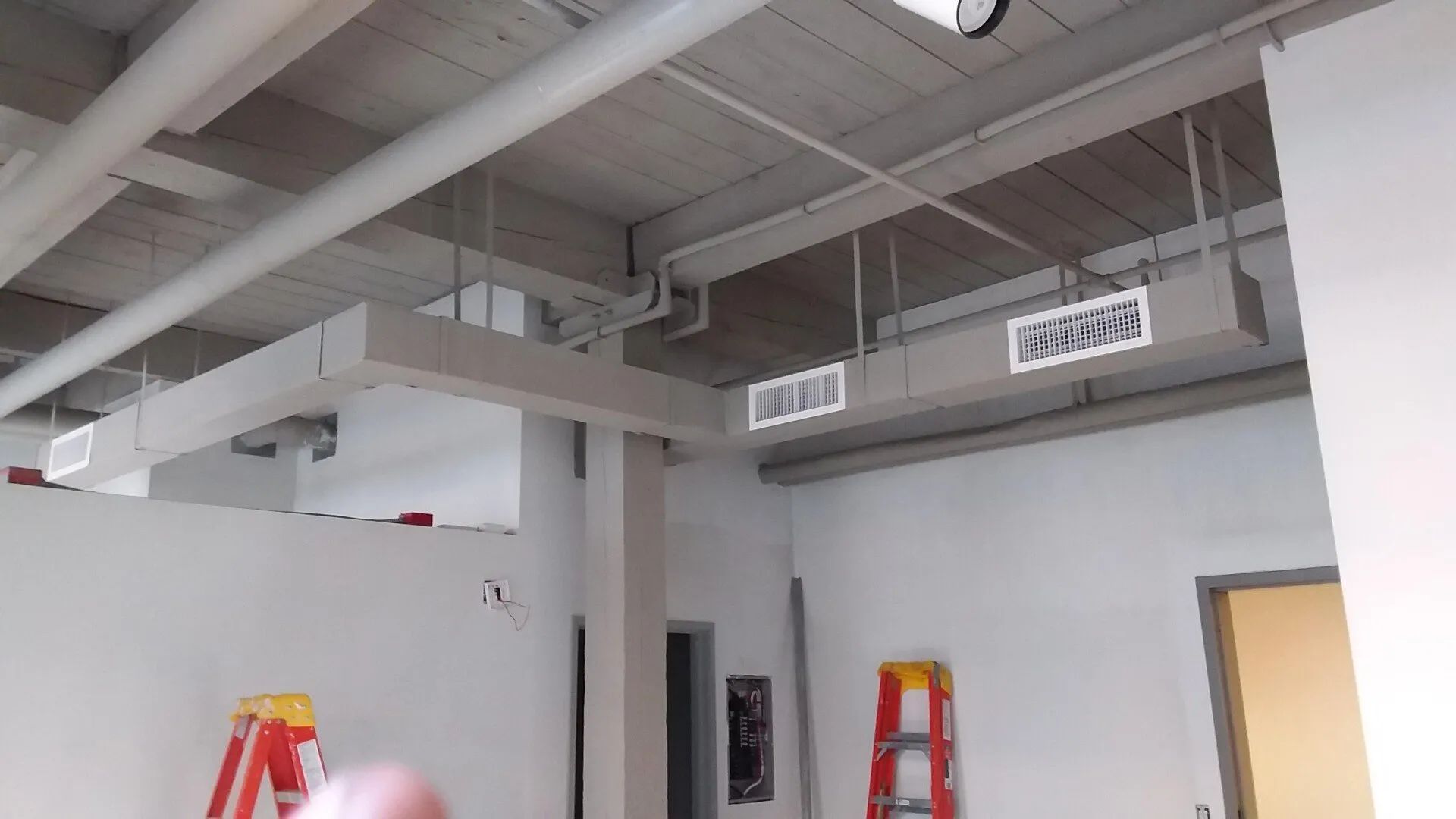 exposed duct work in a building