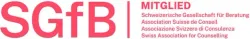 SGfB-Logo in Pink mit mehrsprachigem Vereinsnamen auf weissem Hintergrund