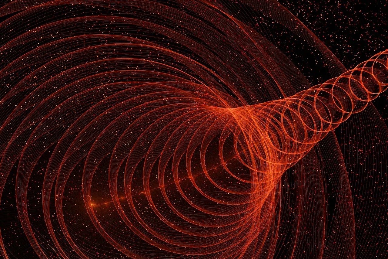 A computer generated image of a black hole in space
