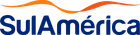 Logotipo da SulAmérica em azul com uma linha ondulada laranja acima.