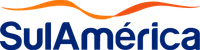Logotipo da SulAmérica em azul com uma onda laranja acima.