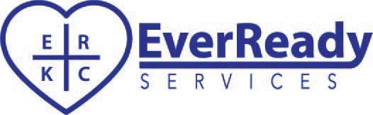 A logo for everready services with a heart in the middle.