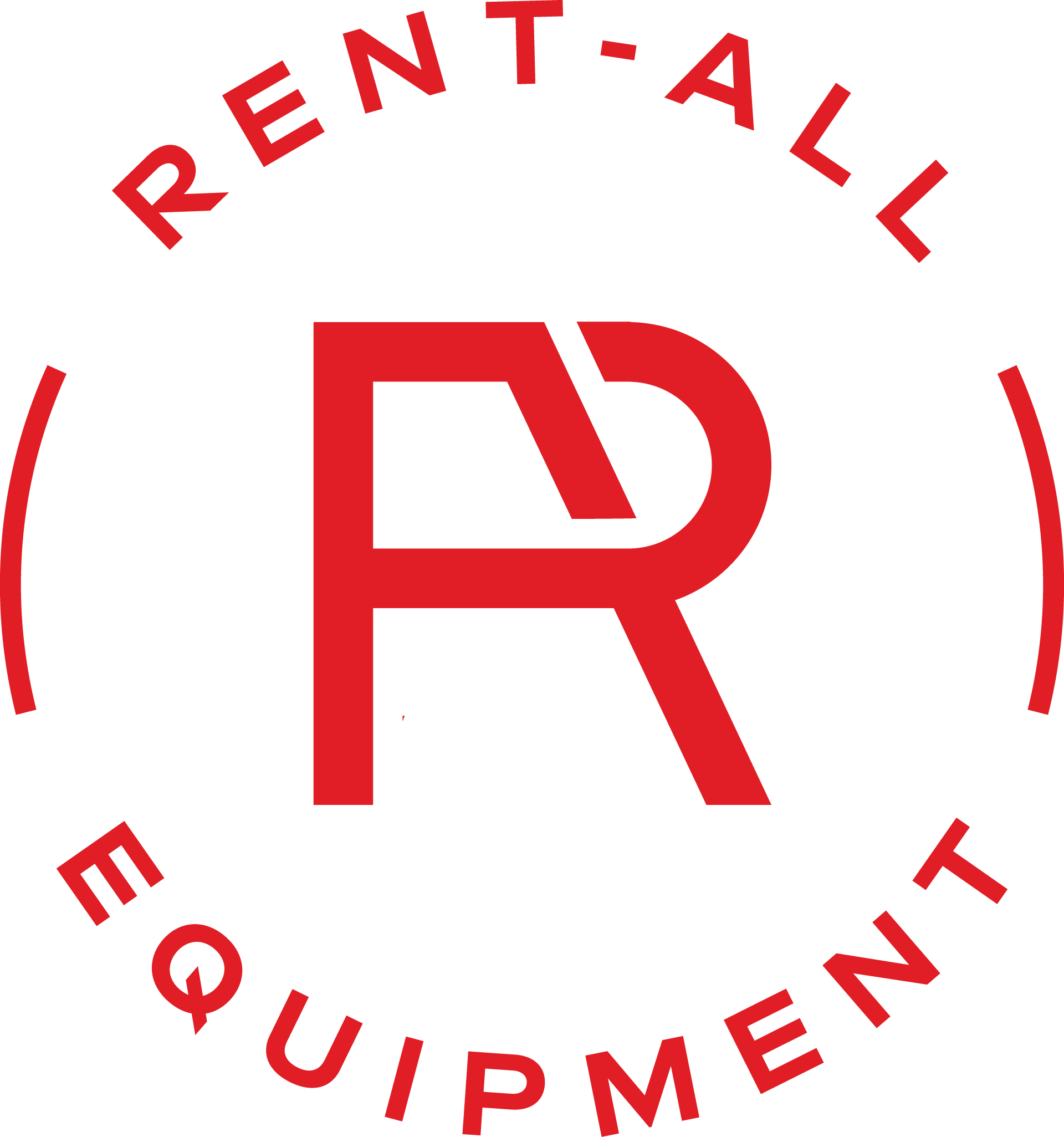 The logo for Rent-All Equipment with the letter R in the center.