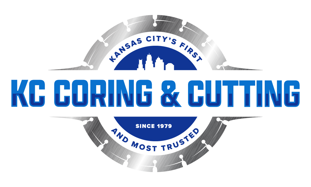 A logo for a company called kc coring and cutting