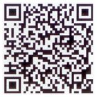 Un code QR noir et blanc sur fond blanc.