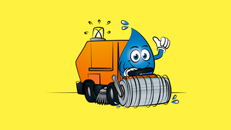 une goutte d' eau sur un camion.