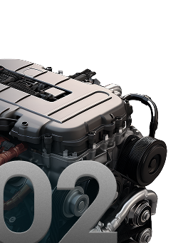 Close-up of a car engine with the number 