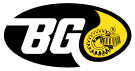 Black and yellow BG logo with oil drop and gear symbol.