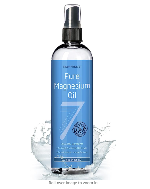 A bottle of pure magnesium oil is splashing in water.