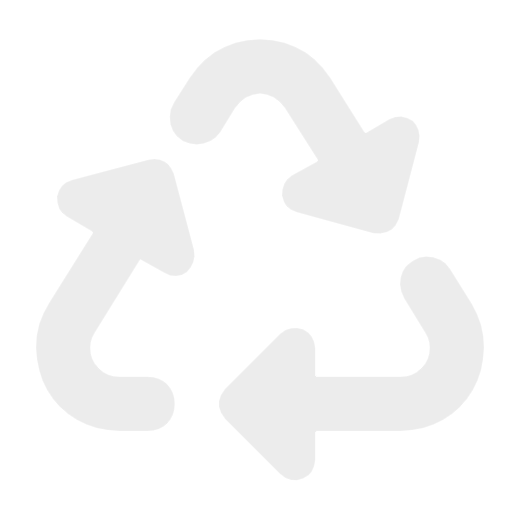 White recycling symbol with three curved arrows forming a triangle.