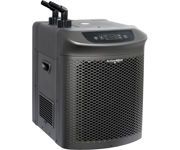 Portable black ice maker with front grille and top controls