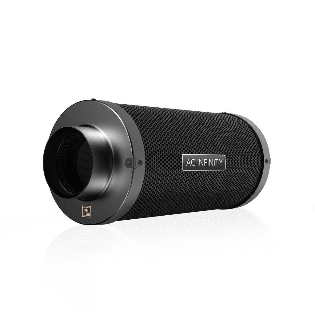 Black cylindrical binoculars with textured grip and silver front ring on a white background