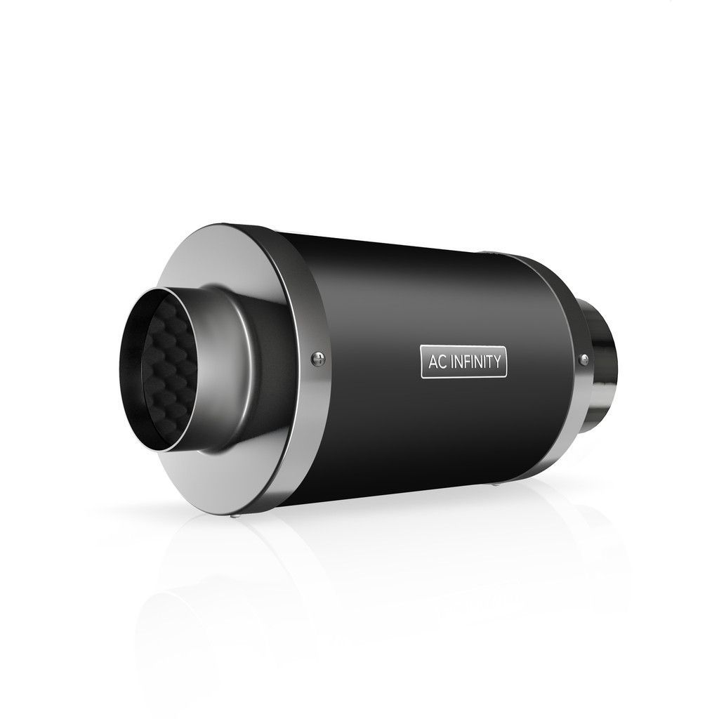 Black cylindrical speaker or exhaust tip with silver rim on a white background