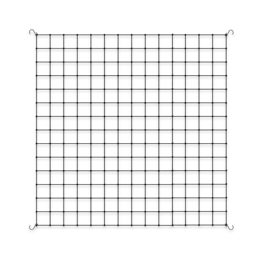 Square gray grid on white background with small corner markers.