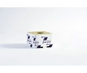 White patterned tissue box on a plain light background