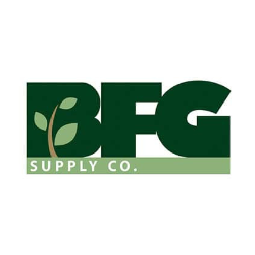 BFG Supply Co. logo with dark green letters and leaf graphic on a light green bar