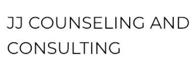 A black and white logo for jj counseling and consulting