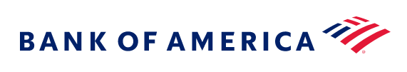Bank of America logo with red striped flag icon and blue text