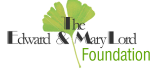 The Edward & Mary Lord Foundation logo with black text and a green leaf graphic