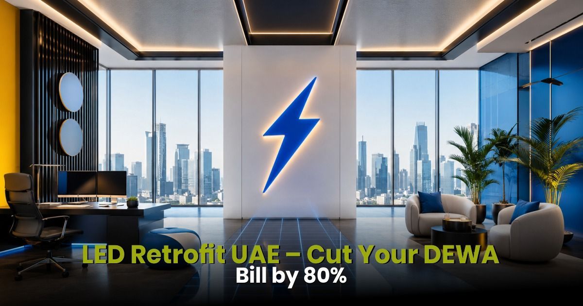 LED retrofit savings comparison table UAE — DEWA electricity bill