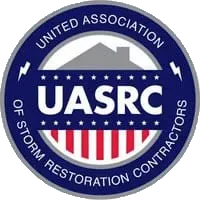 UASRC circular logo with blue border, stars, and red-and-white stripes, reading United Association of Storm Restoration Contractors