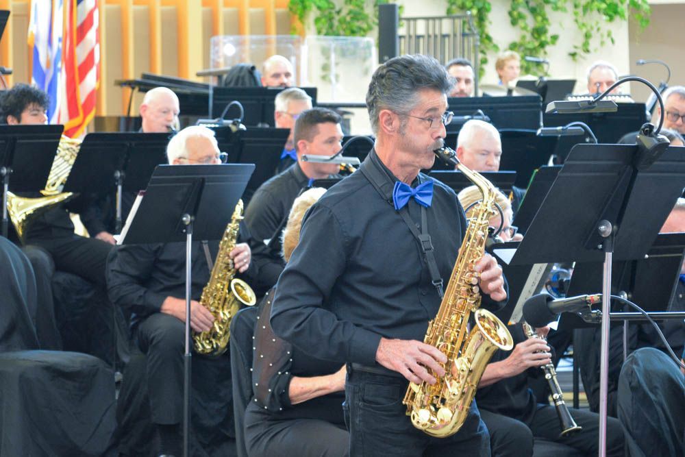 The Clarinet choir taking a bow at the 2026 pops concert.
